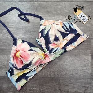 Kona Sol Tie Back Halter Tropical Bikini Top Size XL